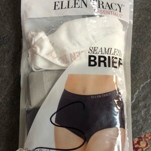 Ellen Tracy Essentials Seamless Brief - 4 pack 2 black white grey Small